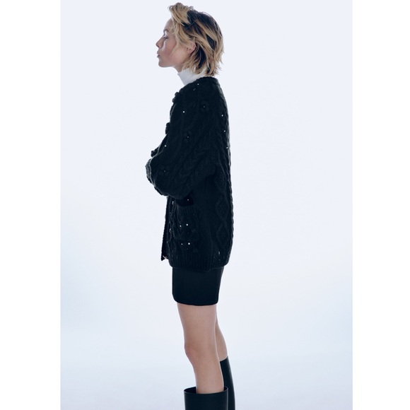 Zara BEJEWELED KNIT CARDIGAN - Picture 6 of 6